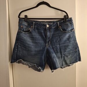 American Eagle Outfitters Women's Blue Denim Cut Off Shorts